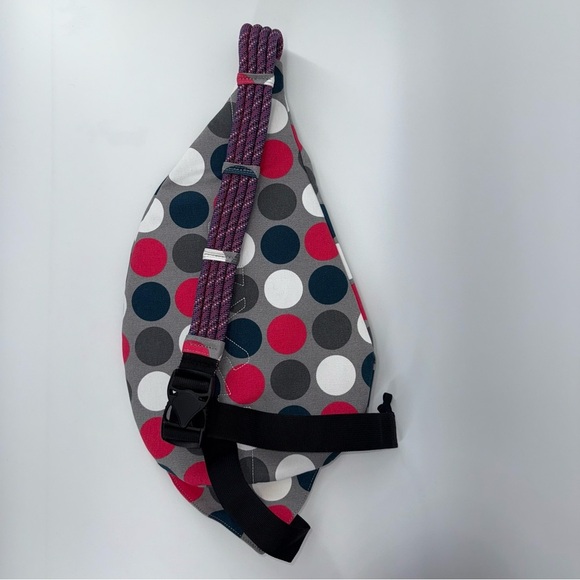 KAVU Gots Dots Pink Gray Blue Polka Dot Sling Backpack - Picture 2 of 4